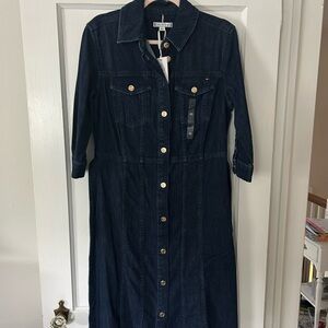 NWT Tommy Hilfiger Dark Denim 3/4 Sleeve Dress
